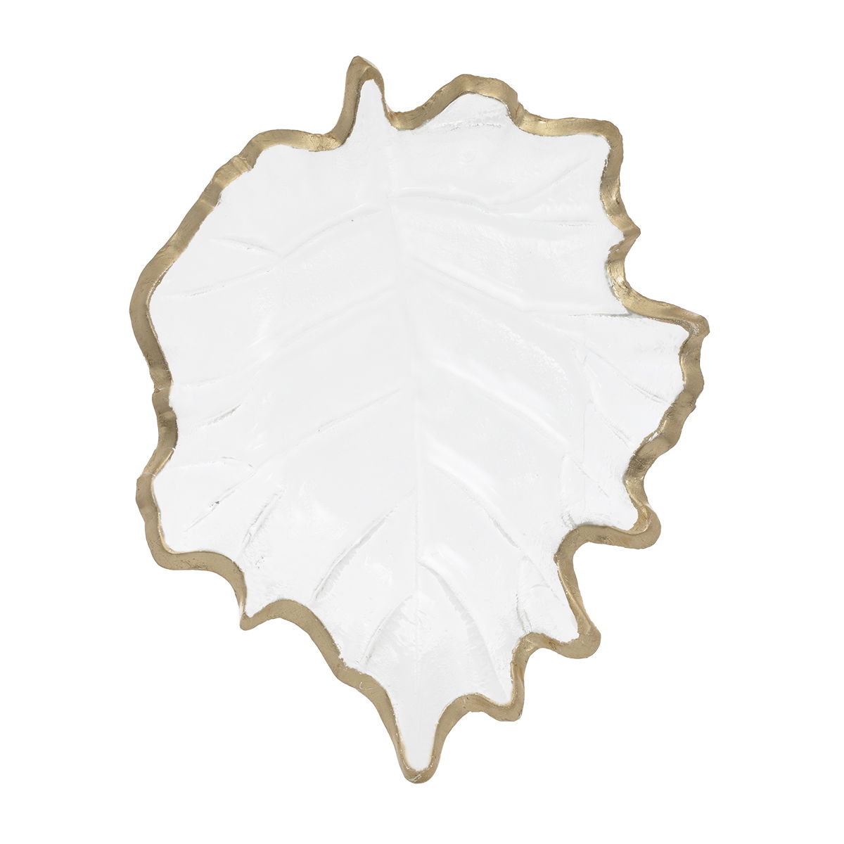 Al Saif Gallery glass dessert dish, 23 x 19 x 2.5 cm, leaf - clear product image 3