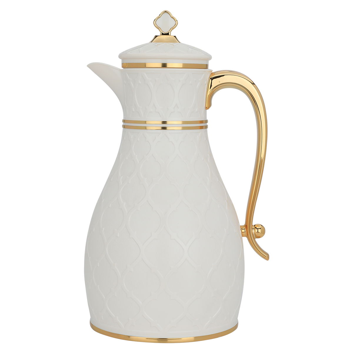 Al Saif Gallery thermos set, two pieces, 1/1 liter, thermal glass inner shell, plastic outer shell - beige product image 2
