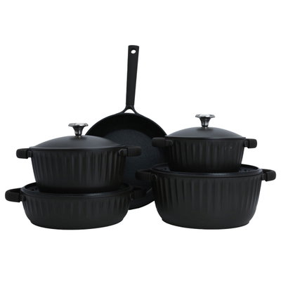 طقم قدور جرانيت روبوست، 9 قطع - أسود product image 3