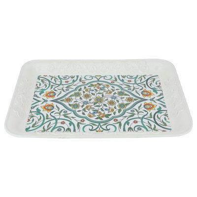 طوفرية ميلامين السيف غاليري، 45×34×3 سم، مستطيل، نقش أخضر - أبيض product image 2