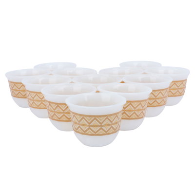 طقم فناجين قهوة بورسلان السيف غاليري، 12 قطعة - ابيض product image 1