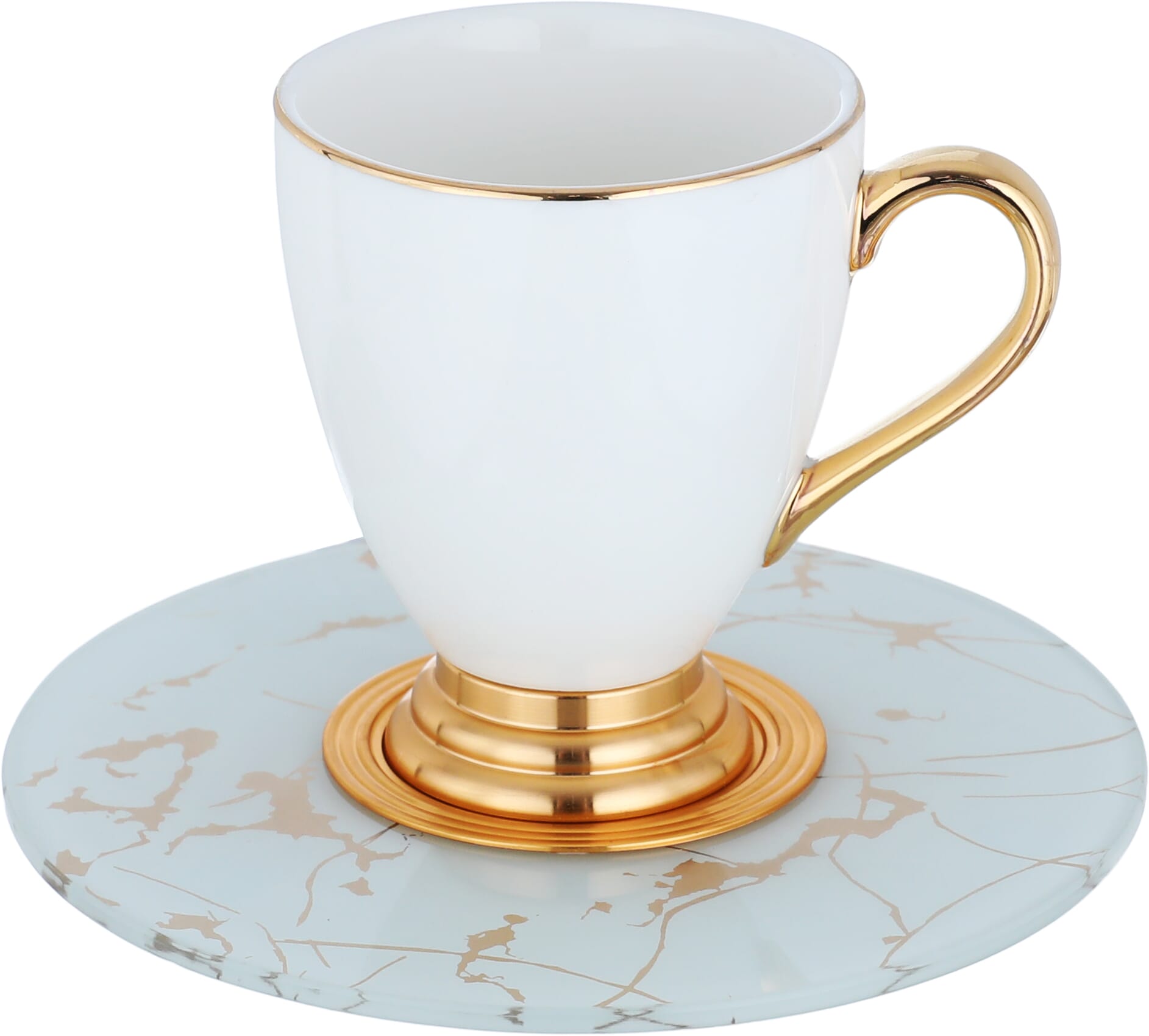 Al Saif Gallery porcelain coffee cup and saucer set, 12 pieces - white product image 2