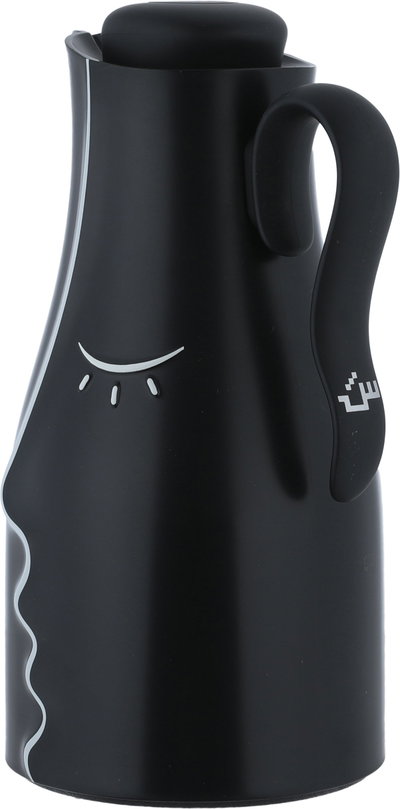 Al Saif Gallery Hawaa Thermos Set, 0.7/1 Liter, 2 Pieces, Inner Glass Case, Outer Plastic Body - Black product image 4