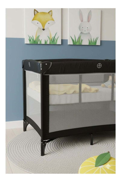 سرير اطفال فان مومنت، 100×70 سم، قابل الطي - اسود product image 3