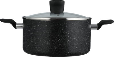 طقم قدور دارك ستون 2 جرانيت تيفال، غطاء زجاج، 11 قطعة - أسود شفاف product image 4