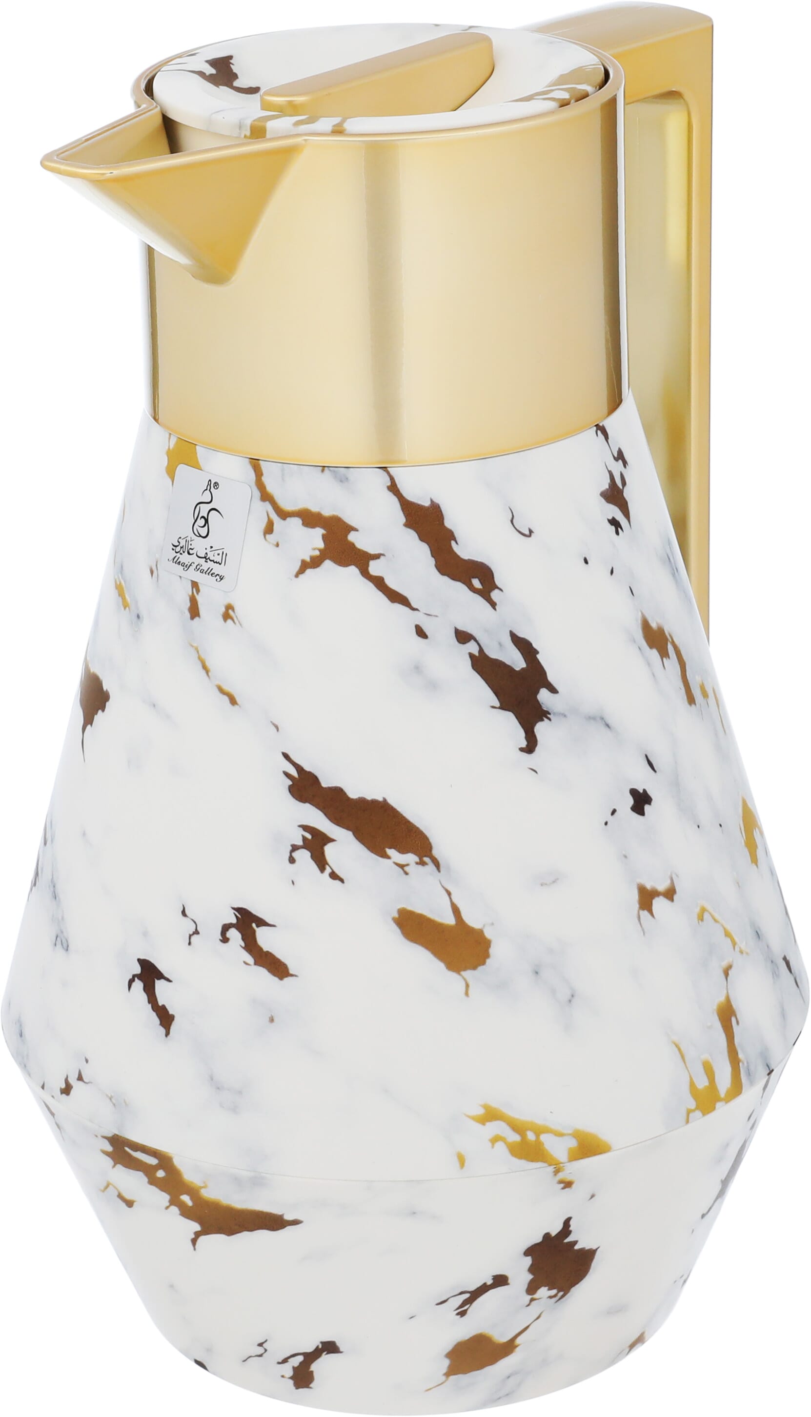 Everest Lydia Thermos, 1 liter, golden handle, thermal glass inner shell, plastic outer shell - white product image 3