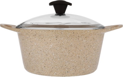 طقم قدور جرانيت فاليز، 8 قطع، غطاء زجاج - بني product image 2
