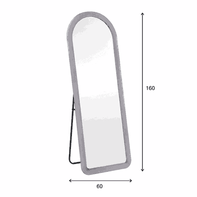 مراية ستاند زجاج، 160×60 سم، ستاند معدن - رمادى product image 3