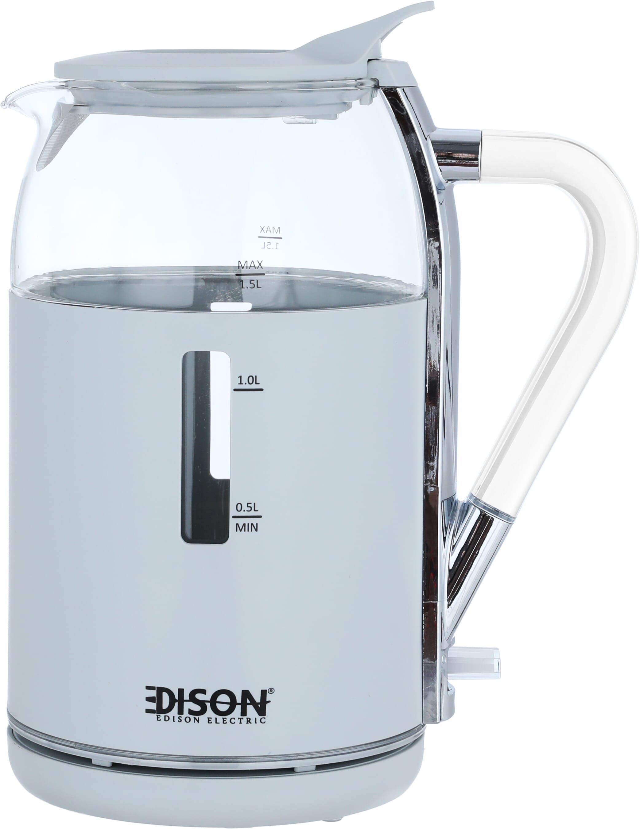 Edison Elite WK-8812 Glass Electric Kettle, Glass, 1.5L, 2200W - Light Gray product image 1