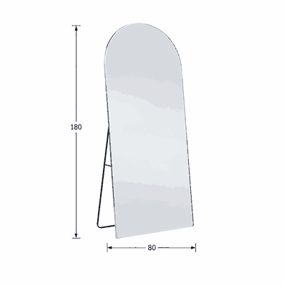 مراية ستاند زجاج، 180×80 سم، ستاند معدن - فضي product image 3