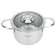 قدر استيل غطاء زجاج هاشفير، 900 مل، 14 سم - فضي product image 2