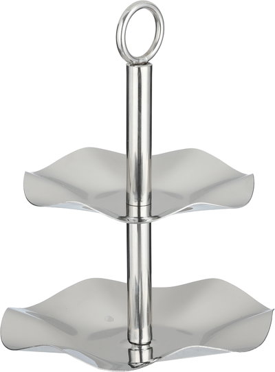 Al Saif Gallery Stainless Steel Serving Rack, 17.5/14.7 cm, 2 Tiers, Wavy - Silver product image 3