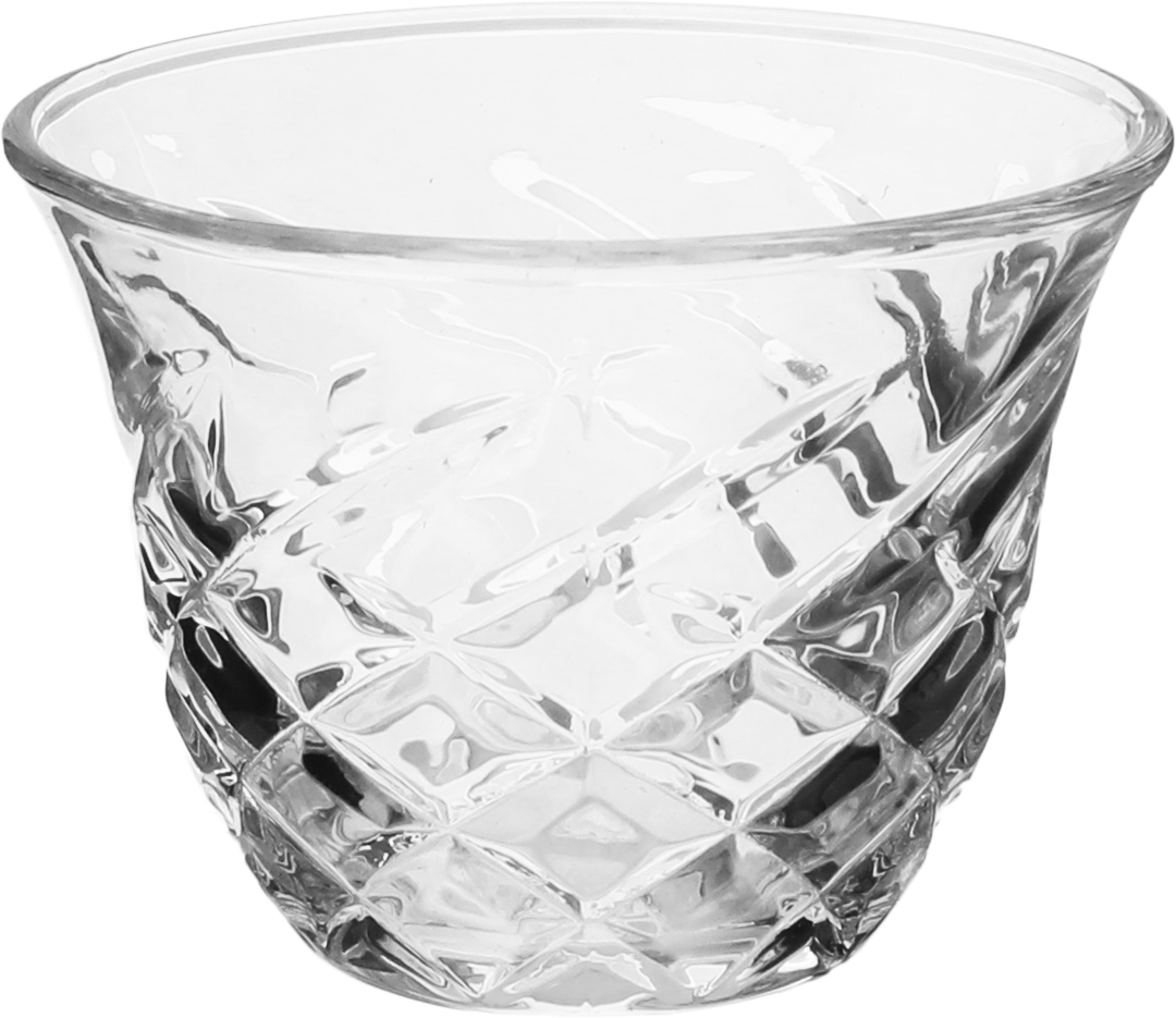 طقم فناجين قهوة و بيالات شاي مع صحون زجاج لمسة التاج الذهبي، 0.12 لتر، 18 قطع - شفاف product image 3