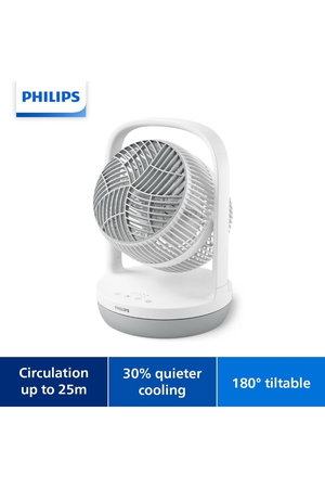 مروحة طاولة فليبس سيريس 2000، 24 واط، 3 شفرات، قطر 22 سم، 180 درجة، 3 سرعات، CX2050/00 - ابيض product image 2