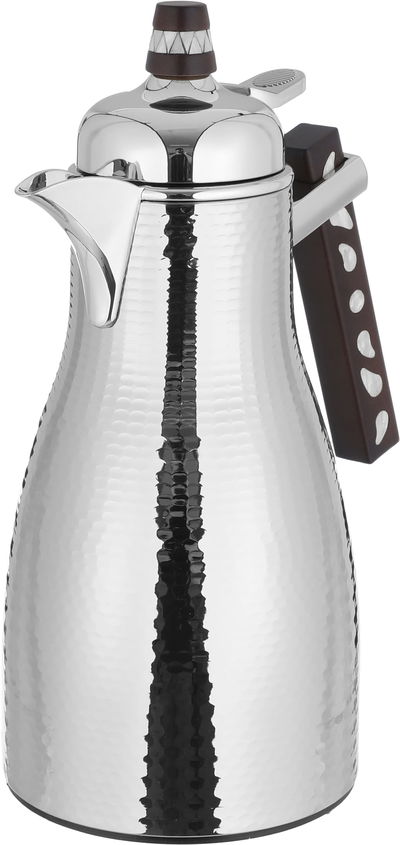 Al Saif Gallery Maimouna thermos set, two pieces, 1/1 liter, thermal glass inner container, steel outer shell - silver product image 9