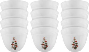 Al Saif Plus Porcelain Arabic Coffee Cup Set, 12 Pieces, Cherry Pattern - White product image