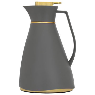 ترمس شيفون زجاج جلوري، 1 لتر - رمادي غامق product image 1