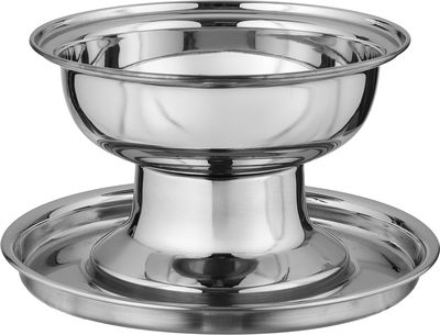 Al Saif Gallery Date bowl with lid, Indian style, stainless steel, 15 cm, round, base - silver product image 2
