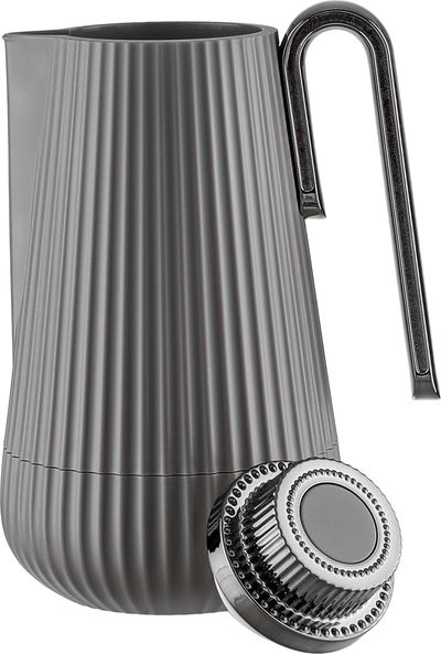 Glory Sumo Thermos, 1 liter, nickel handle, glass interior, pump - glossy black cappuccino product image 4