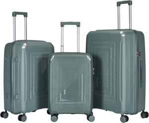 طقم شنط سفر بولي بروبيلين ليمرا، 3 مقاسات، 4 عجلات، بزاوية 360 درجة، LMA-PP516 - تركواز product image