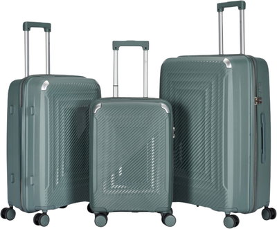 طقم شنط سفر بولي بروبيلين ليمرا، 3 مقاسات، 4 عجلات، بزاوية 360 درجة، LMA-PP516 - تركواز product image 1