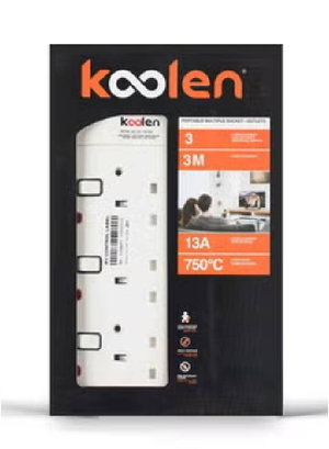 وصلة كهربائية كولن، 3250 واط، 3 مخارج، 3 متر، 301100009 - ابيض product image 2