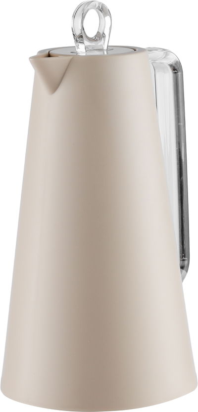 ترمس جلوري، 1 لتر، خامة داخلية زجاج، يد شفاف، غطاء ضغاط - بيج product image 3