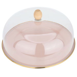 Al Saif Gallery steel cake stand, 30 cm, acrylic cover - light pink product image 2