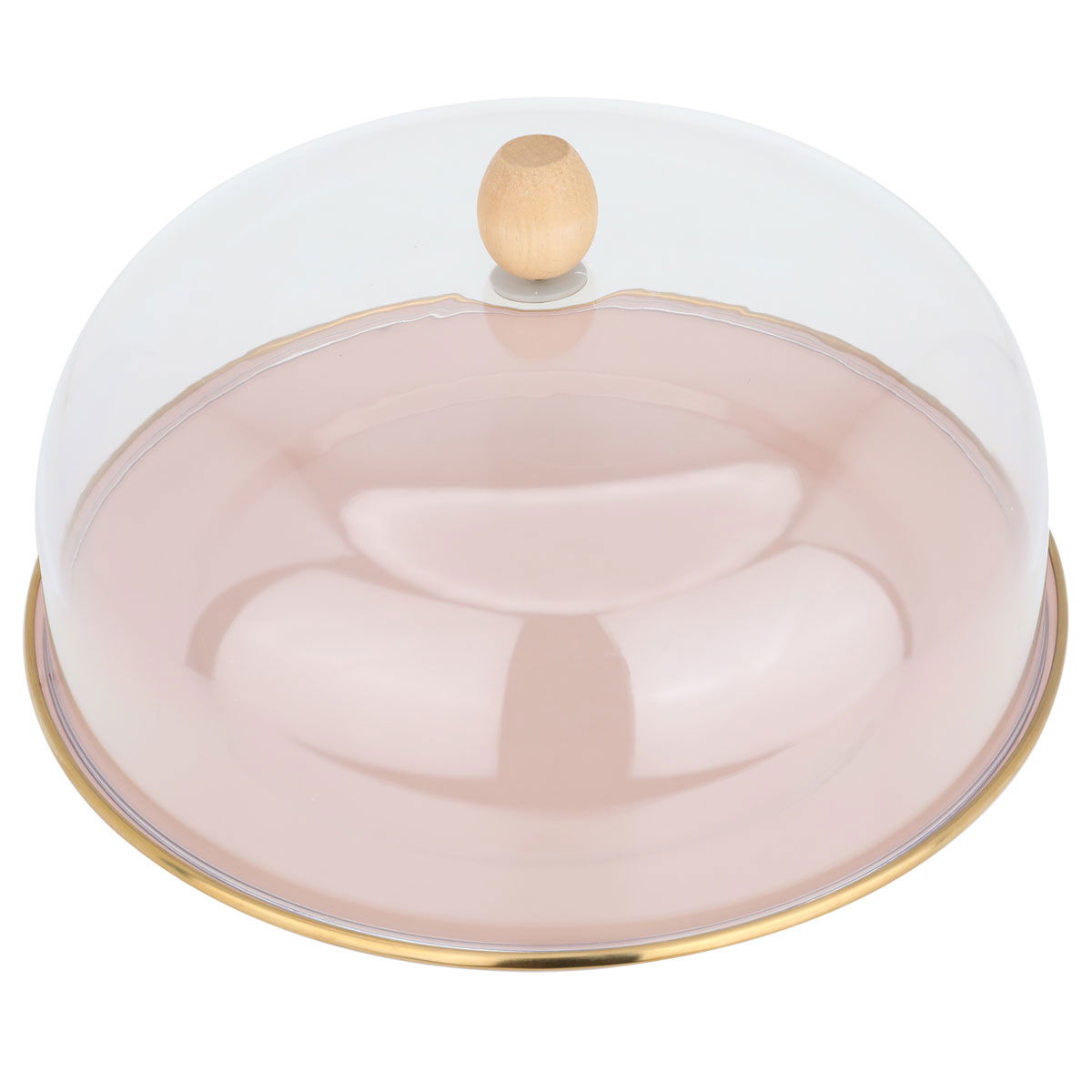 Al Saif Gallery steel cake stand, 30 cm, acrylic cover - light pink product image 2