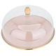 Al Saif Gallery steel cake stand, 30 cm, acrylic cover - light pink product image 2