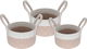 Al Saif Gallery Cotton Baskets Set, 25-30-35 cm, 3 Pieces, Round - Beige product image 1
