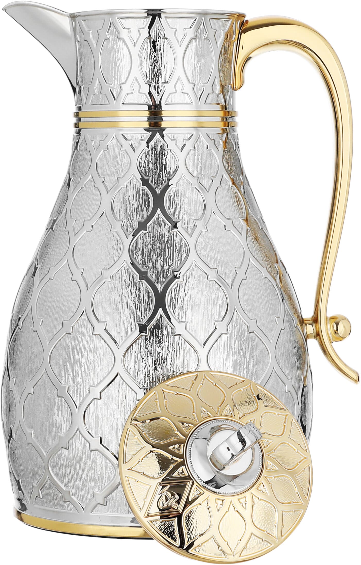 Al Saif Gallery Nahla Steel thermos Set, 1/0.75 Liter, 2 Pieces - Silver product image 5