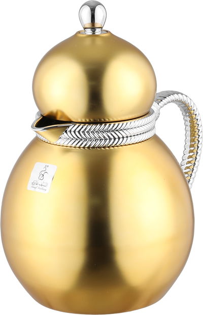 ترمس دلة تميم 9 ستانلس استيل السيف غاليري، 0.5 لتر، يد فضي، خدمة ذاتية، ضغاط - ذهبي فضي product image 3