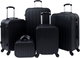 طقم شنط سفر ABS ليمرا، 5 مقاسات، 4 عجلات، زاويه 360 درجة، LMA-1206 - أسود product image 1