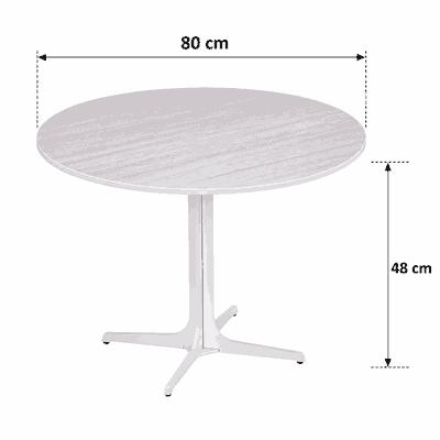 طقم طاولات سيراميك و معدن، 3 قطع - ابيض رمادي product image 2