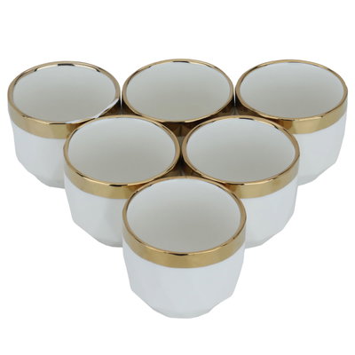 Al Saif Gallery porcelain Arabic coffee cups set, 6 pieces - white product image 2