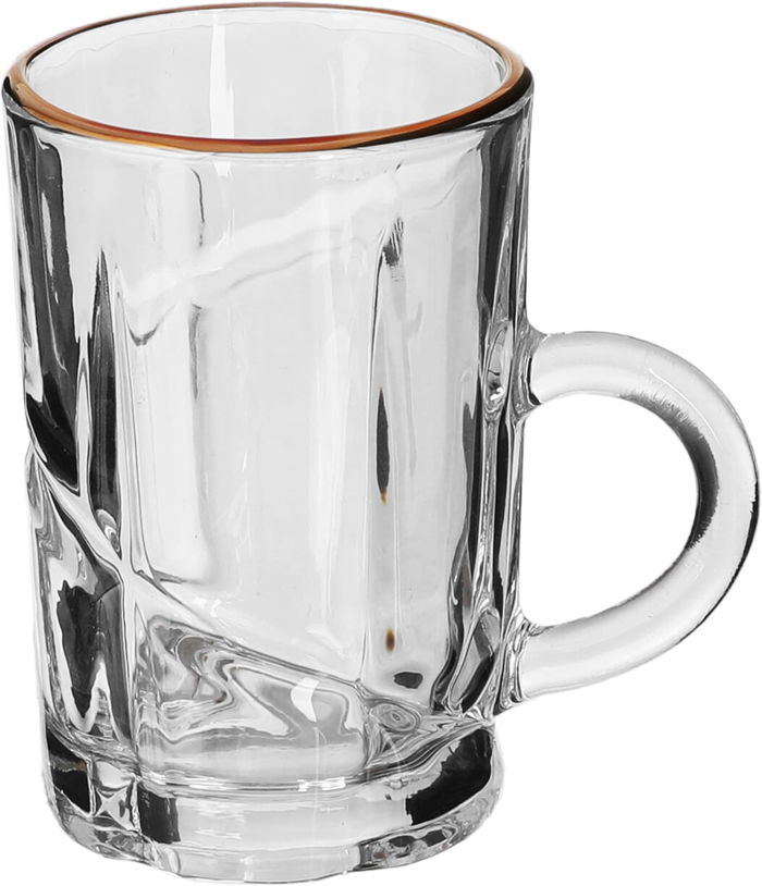 طقم بيالات شاي زجاج السيف غاليري، 6 قطع - شفاف ذهبي product image 2