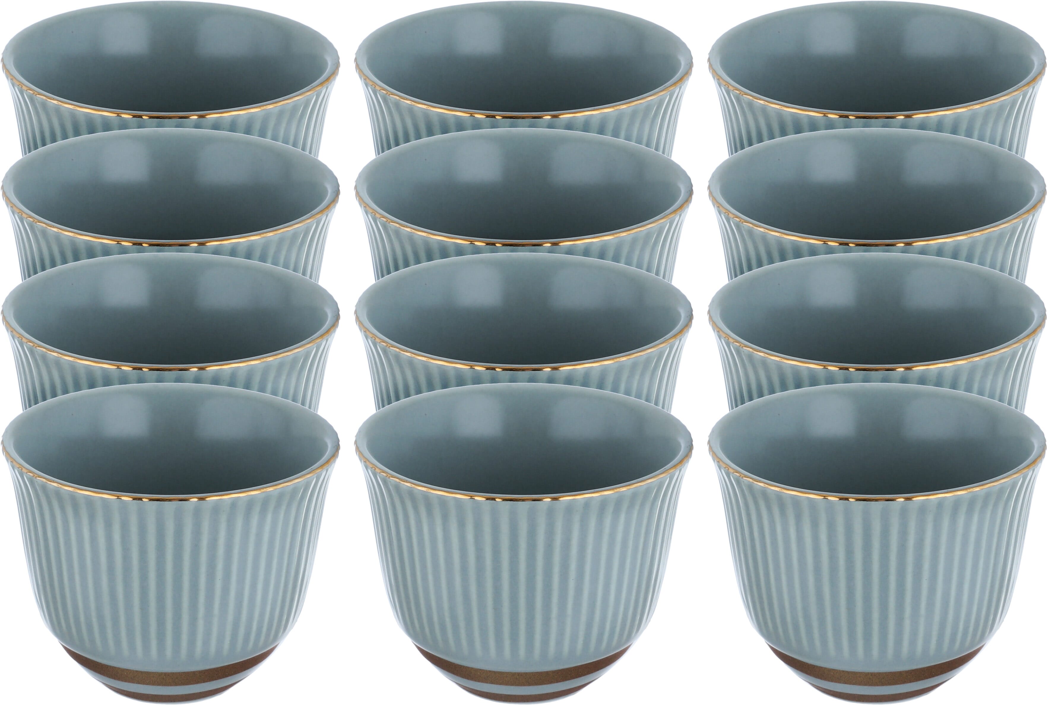 Al Saif Gallery Porcelain Coffee Cup Set, 12 Pieces - Light Grey product image 1
