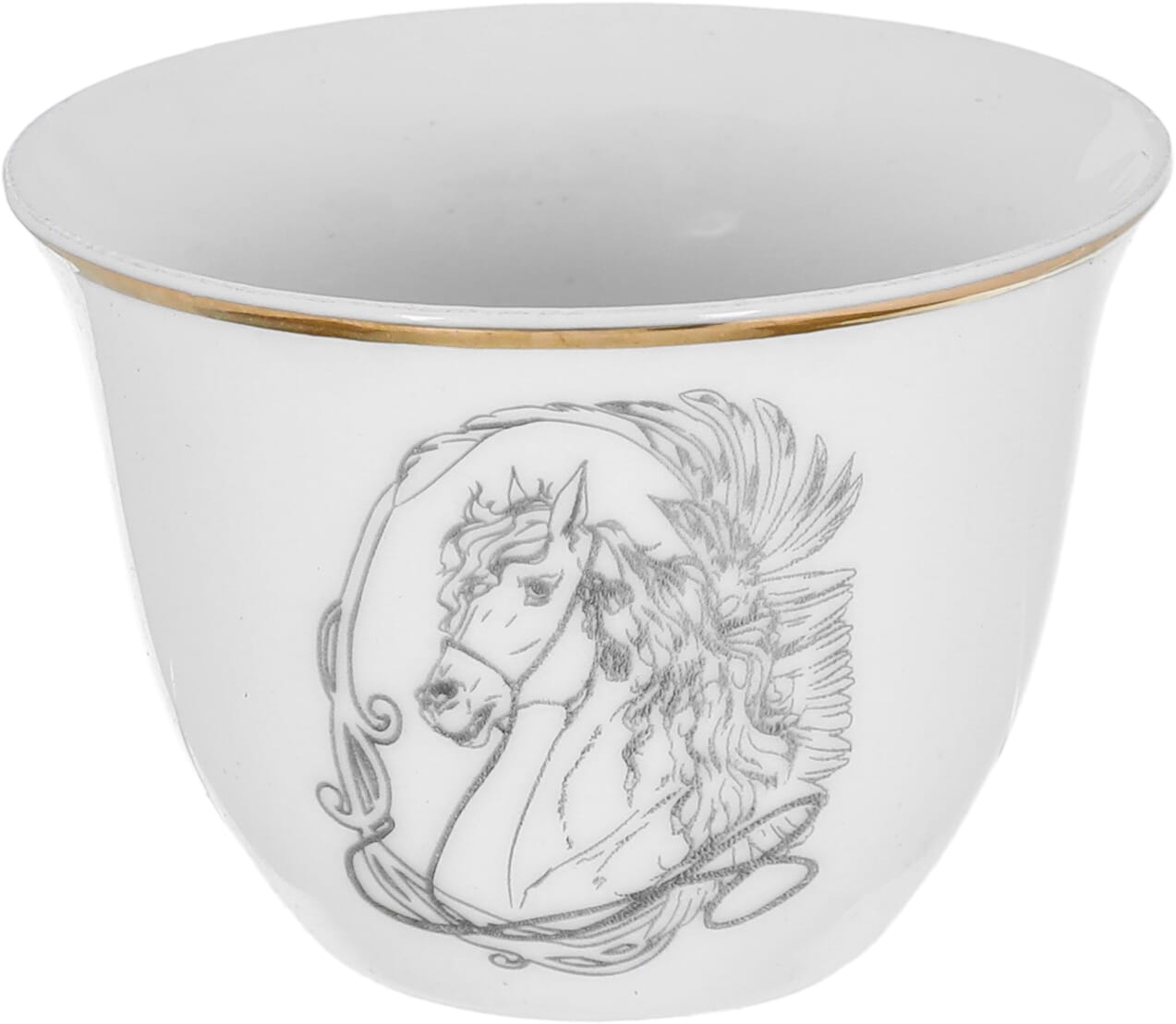Al Saif Gallery Arabic coffee cups set, 12 pieces, 90 ml, horse pattern - Grey product image 3