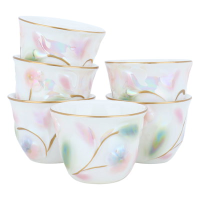 Al Saif Porcelain Arabic Coffee Cups Set, 6 Pieces - White product image 1