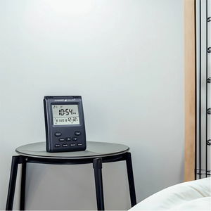 ساعة اذان رقمية مكتبية الحرمين، تحكم في مستوي الصوت، 9.5×14 سم، منبه اذان - اسود product image 2
