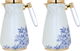 Al Saif Gallery Victoria thermos set, 1/0.75 liter, thermal glass inner container, steel outer shell - golden white product image 1