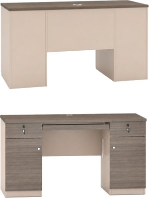 مكتب إداري خشب MDF، 140x60x75 سم - خشبي غامق بيج product image