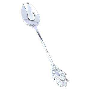 Set of steel tea spoons with rose handle,Al Saif Gallery, 6 pieces - silver product image 2