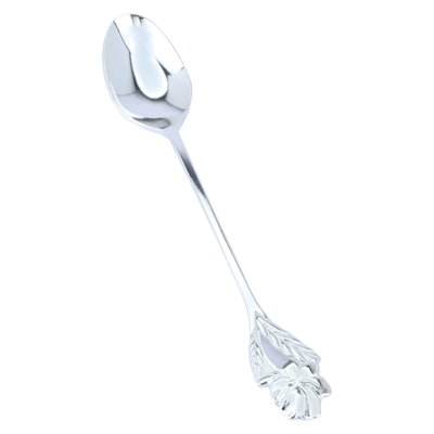 Set of steel tea spoons with rose handle,Al Saif Gallery, 6 pieces - silver product image 2