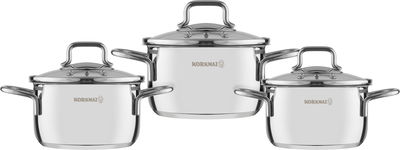 طقم قدورستاينلس استيل كوركماز بيرلا، 6 قطع - فضي product image 1