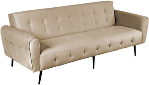 كنبة سرير مونتيلا خشب سويدي باك كومفورت، 190x70x90 سم، قماش مخمل - بني فاتح product image