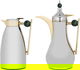 Al Saif Gallery Alaa thermos set, 1/0.75 liter, two pieces, thermal glass inner container, steel outer shell - silver product image 1
