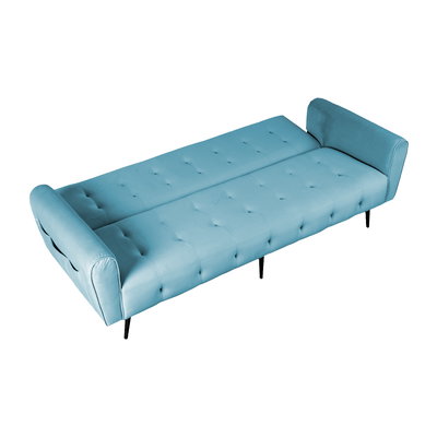 كنبة سرير مونتيلا خشب سويدي باك كومفورت، 190x70x90 سم، قماش مخمل - فيروزي فاتح product image 3