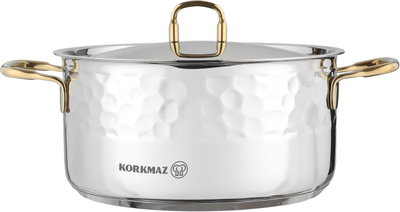 طقم قدور ستانلس ستيل ايرنا 2كوركماز، 8 قطعة - فضي ذهبي product image 4